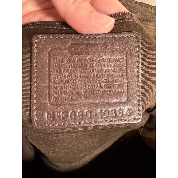 Coach Hampton Signature Carryall Brown Jacquard Vintage Leather Tote Bag 10384 - Picture 7 of 10